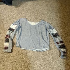 Free People patchwork sleeve top